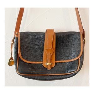 Vintage Dooney & Bourke Equestrian crossbody all weather leather purse pebbled